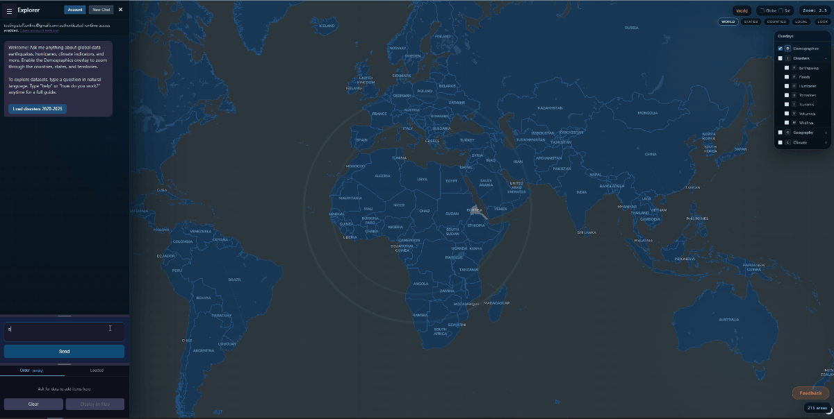 SDG3 Africa query running in DaedalMap with source-aware map results